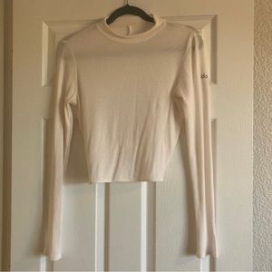 Alo ribbed cropped premier long sleeve top